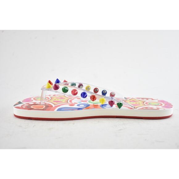 Christian Louboutin Loubi Flip Spikes Donna Flat Multi Thong Flip Flop Sandal 35 - Picture 8 of 11